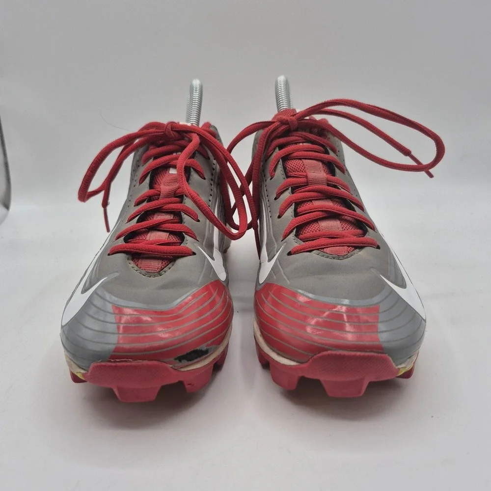 Nike‎ Vapor Shoes Mens Size 8 Red Gray White Football Cleats Fastflex 684699-016